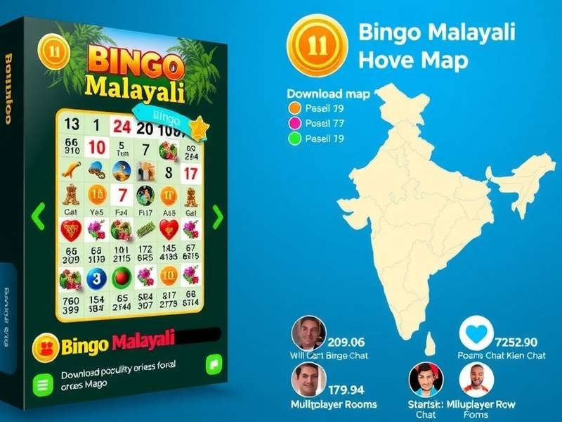 Bingo Malayali regional popularity map showing download distribution across India